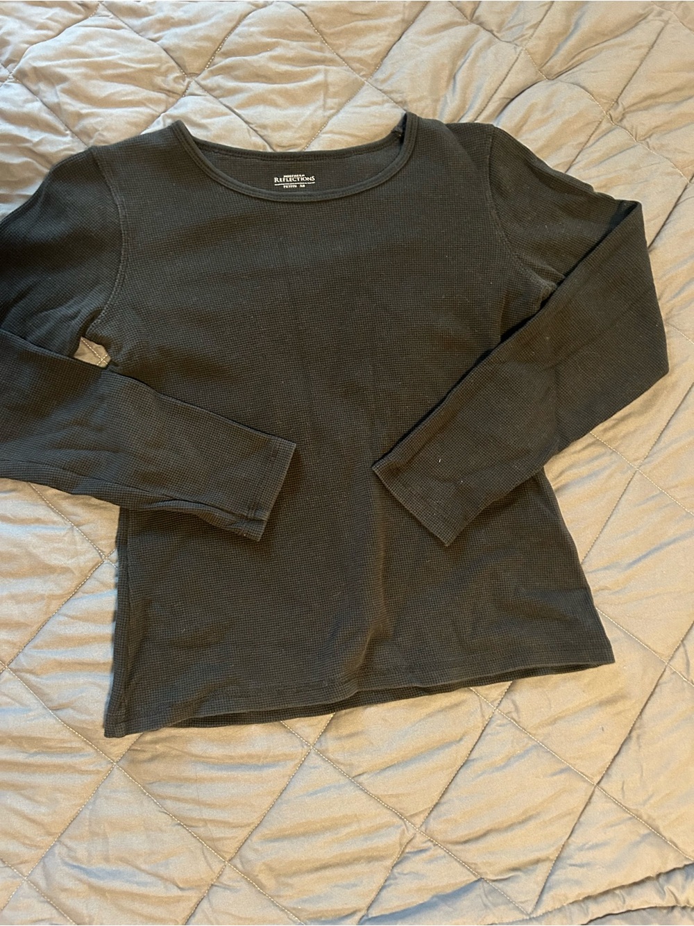 Northern Reflections Black Long-Sleeve Waffle Tee
